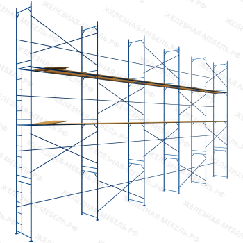 Леса рамные строительные ЛРС-40 8х15 м (2 яруса под настил)