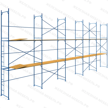Леса рамные строительные ЛРС-40 6х15 м (2 яруса под настил)