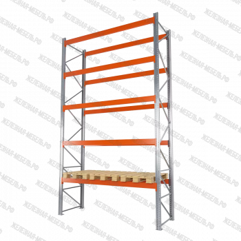Стеллаж грузовой СТСМ 5000х2700х1000 (5 ярусов), усиленный